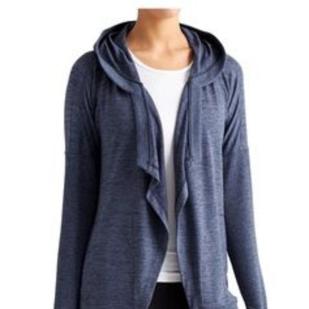 Athleta blue heathered blissful hooded wrap small